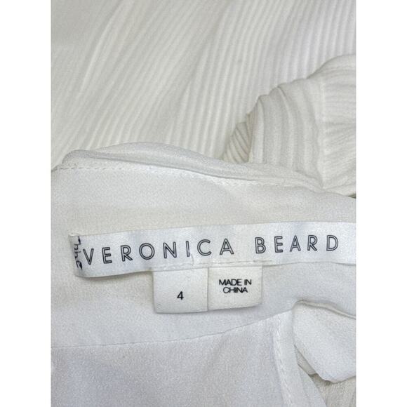 New Veronica Beard Lilliana Plisse Pleated Halter Wite Maxi Dress Bridal Sz 4 - Picture 8 of 15